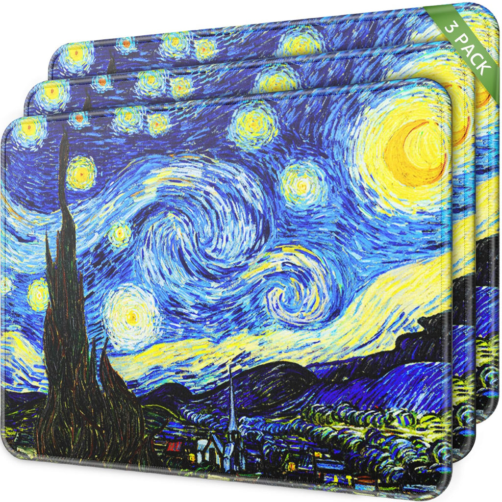 MROCO 3 Pack Mouse Pad, Black Mousepad for Desk, 30% Larger, 8.5 x 11 in