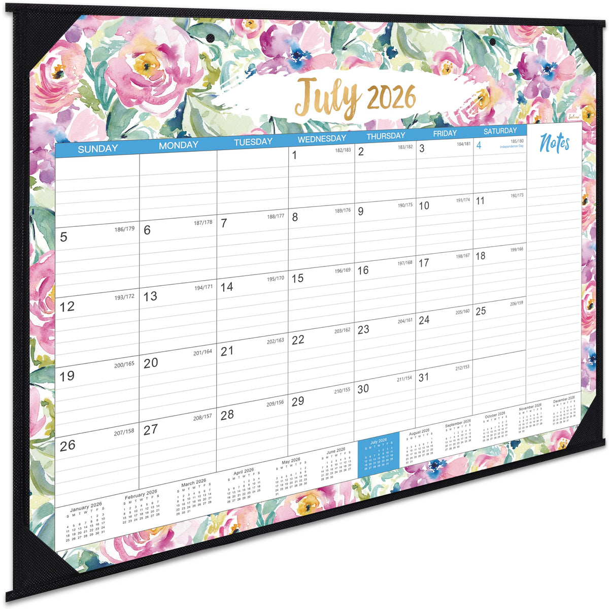 Desk Calendar 2026-2027 - Jul. 2026 - Dec. 2027, 18 Months Large Monthly Desk Calendar 2026-2027, 17" x 12", Desk Pad, Large Ruled Blocks, To-do List & Notes