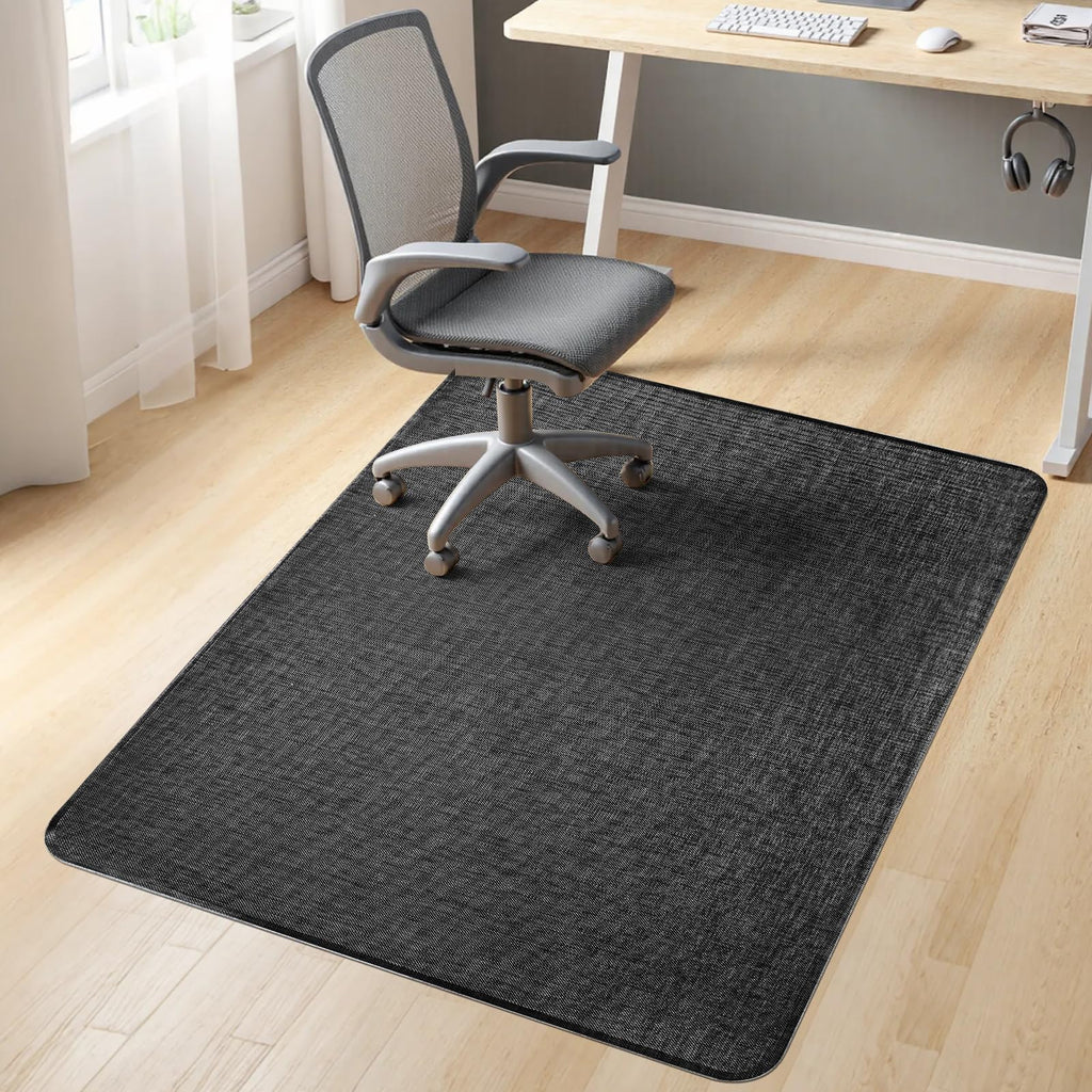 Sycoodeal Office Chair Mat for Hardwood Floor,Office Computer Gaming Chair Mat for Tile Floor,Large Floor Protector Rug,Anti-Slip,Easy to Clean,Pure Black(48"x36")