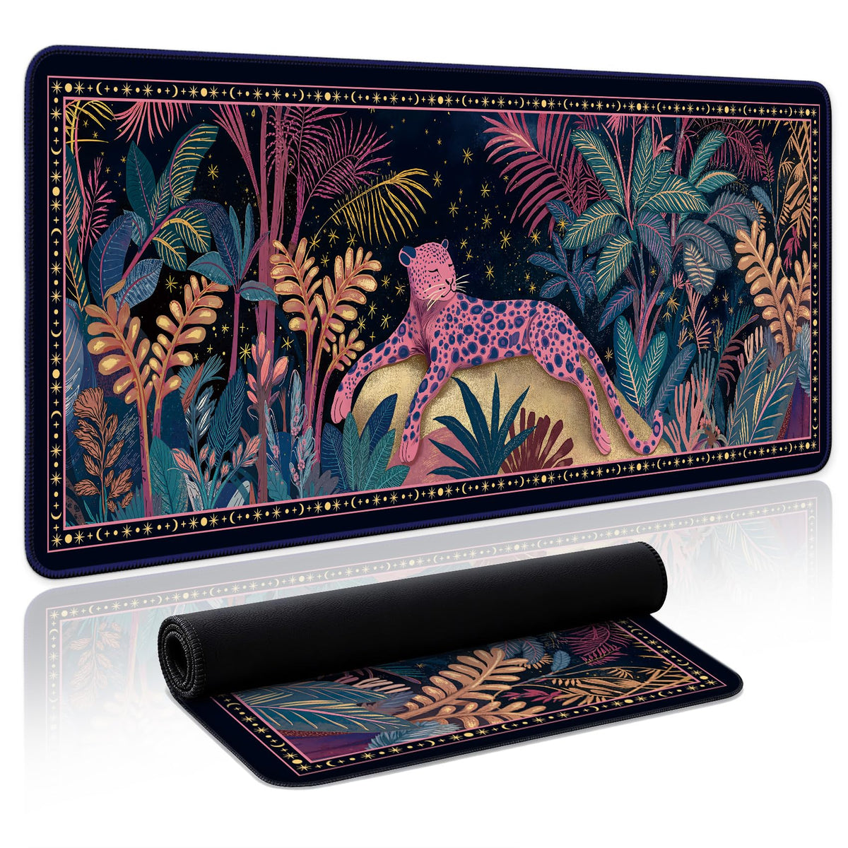 Aesthetic Desk Mat, Cute Enchanted Garden Desk Pad Protector for Work & Decor, 31.5" x 11.8", Pretty Non-Slip Extended Mouse Pad for Office or Home