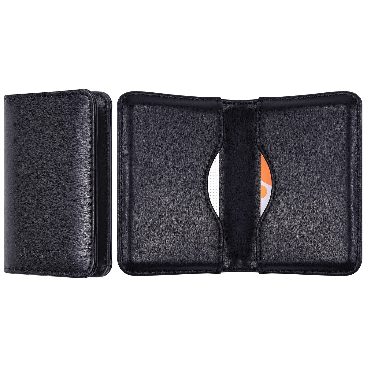 Wisdompro Business Card Holder, 2-Sided Folio Name Card Case