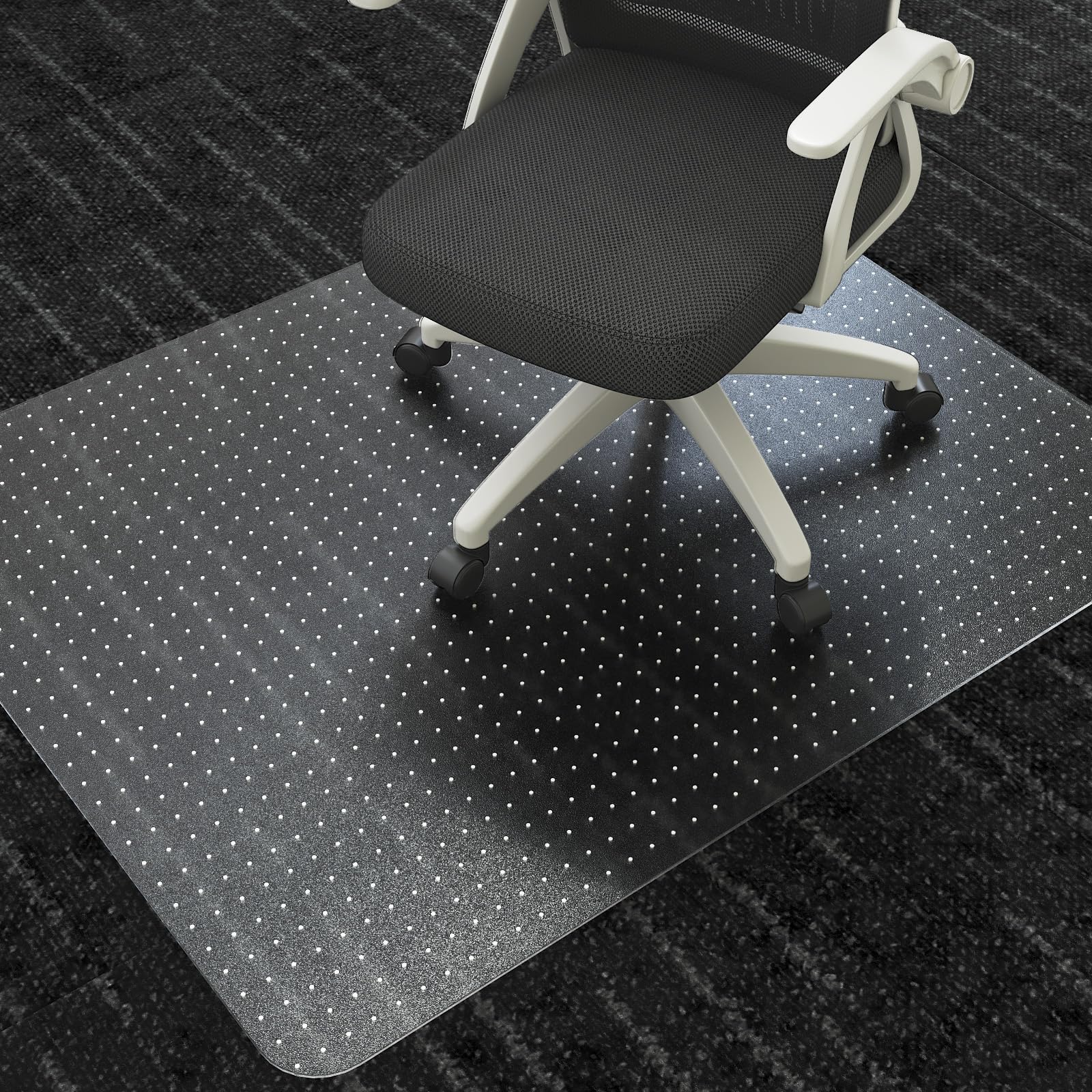 Office Chair Mat for Carpeted Floors, Desk Mats 48"X30" for Rolling Desk on Low Pile Carpets, Small Computer Gaming Plastic Floor Mats for Office Chair on Carpet, Easy Glide Without Curling