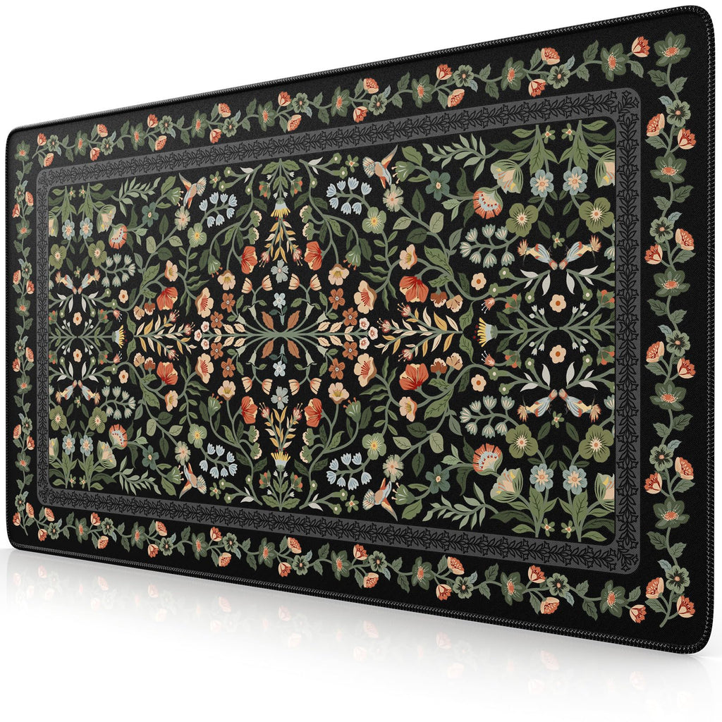 iCasso Desk Mat,Mouse Pad for Office Desk,35.4x15.7in,Pink Floral