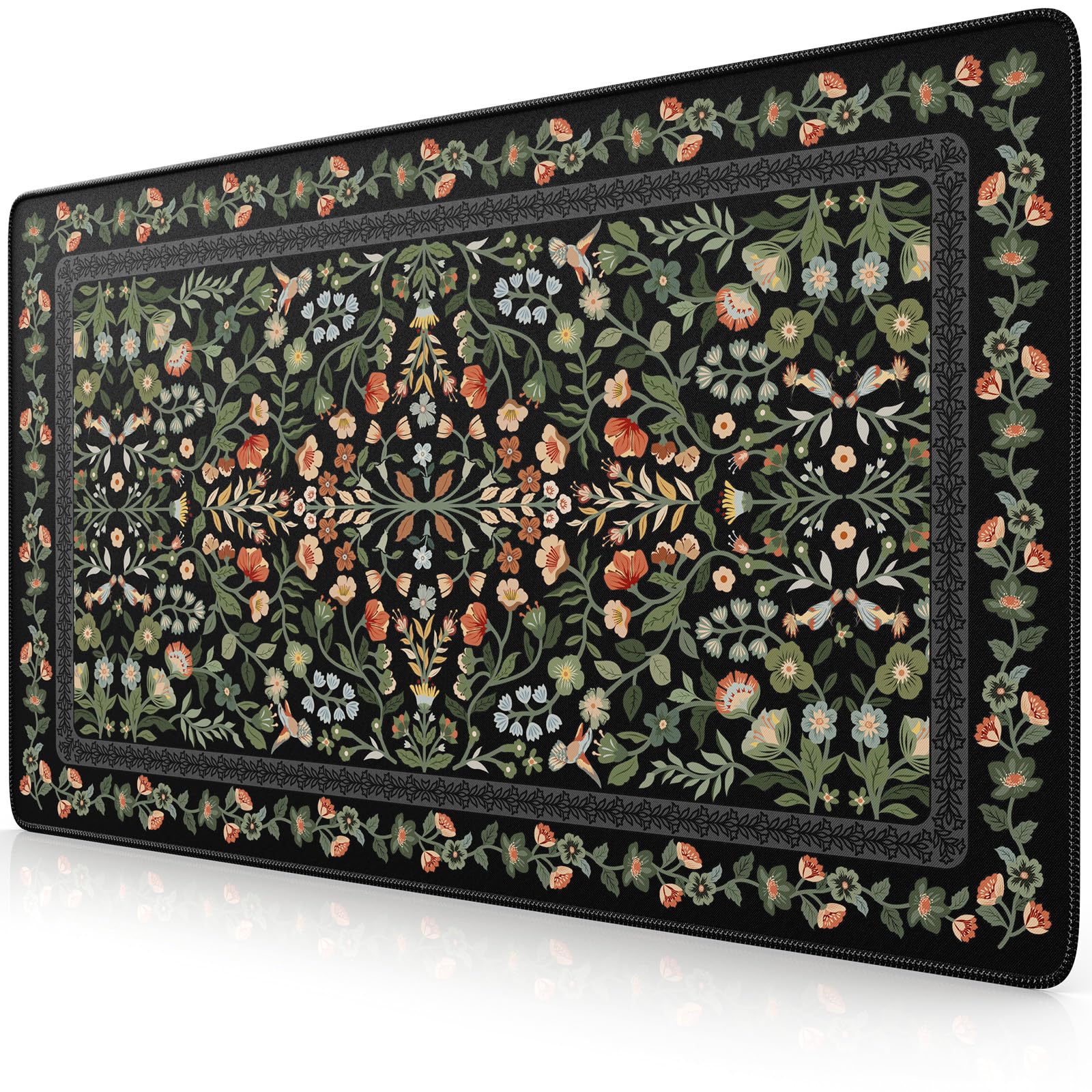iCasso Desk Mat,Mouse Pad for Office Desk,35.4x15.7in,Pink Floral