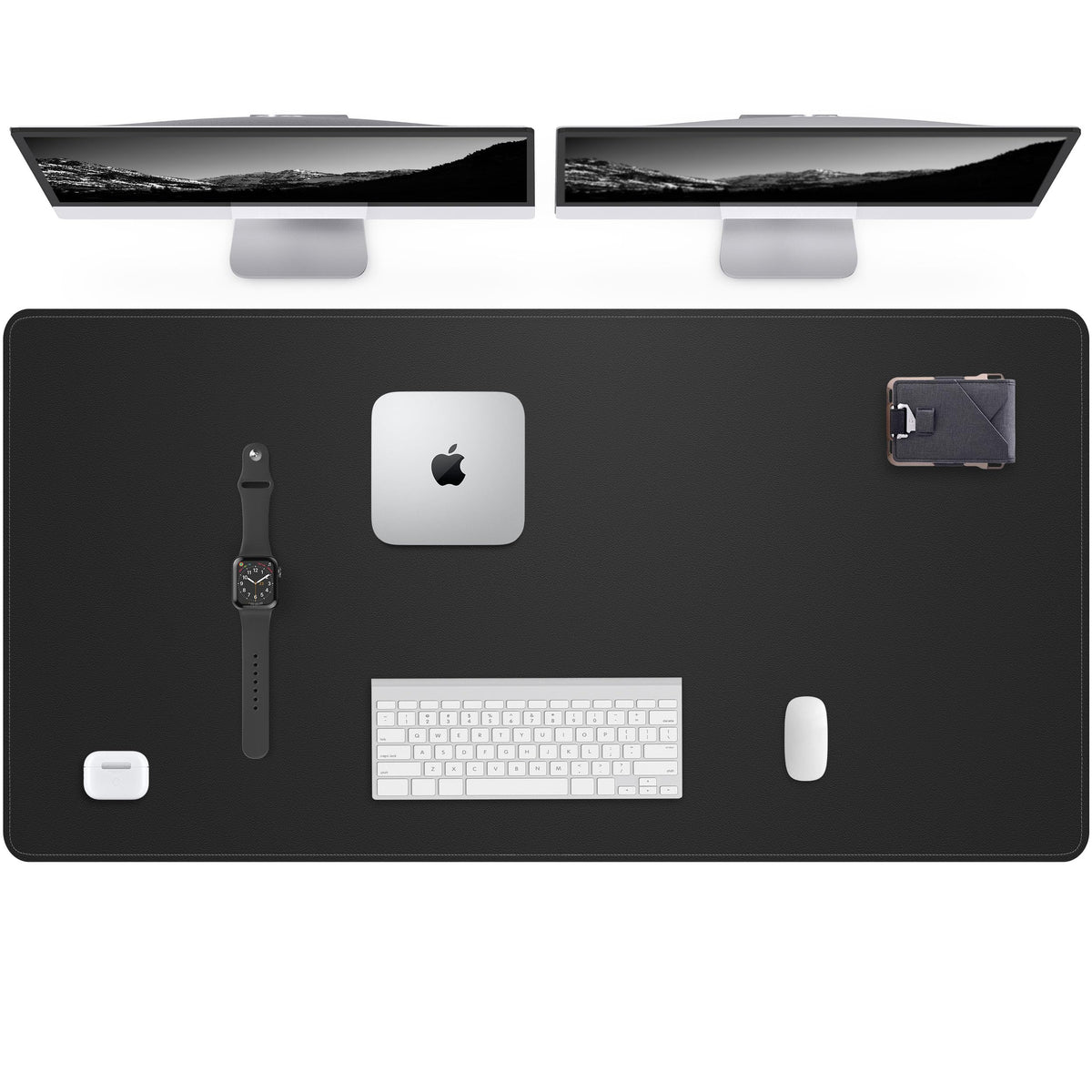 AFIING Large Desk Mat 55" x 24" - PU Leather Desk Pad Protector, Waterproof Non-Slip Extended Mouse Pad for Office Desk, Keyboard, Laptop and Home Workspace (Black)