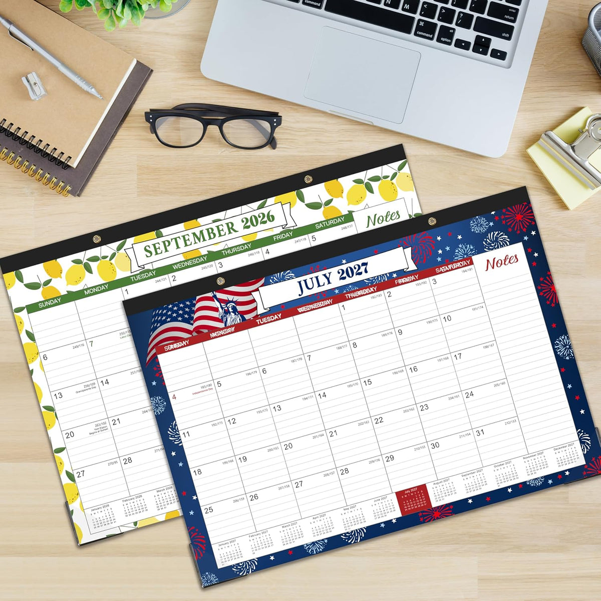 2027 Desk Calendar - 18 Monthly Desk Calendar 2027, 16.9"×12.1"