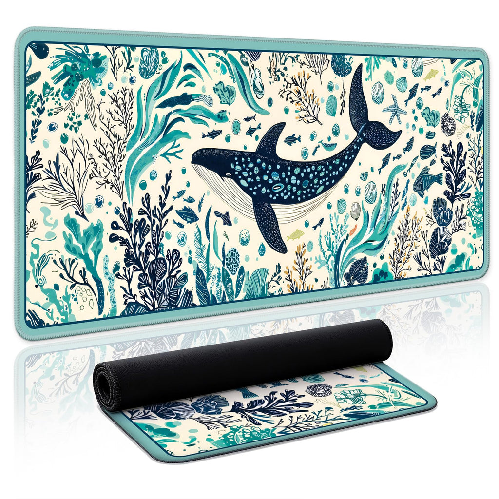 Aesthetic Desk Mat, Cute Enchanted Garden Desk Pad Protector for Work & Decor, 31.5" x 11.8", Pretty Non-Slip Extended Mouse Pad for Office or Home