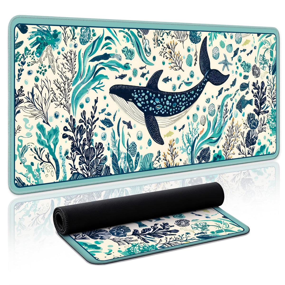 Aesthetic Desk Mat, Cute Enchanted Garden Desk Pad Protector for Work & Decor, 31.5" x 11.8", Pretty Non-Slip Extended Mouse Pad for Office or Home