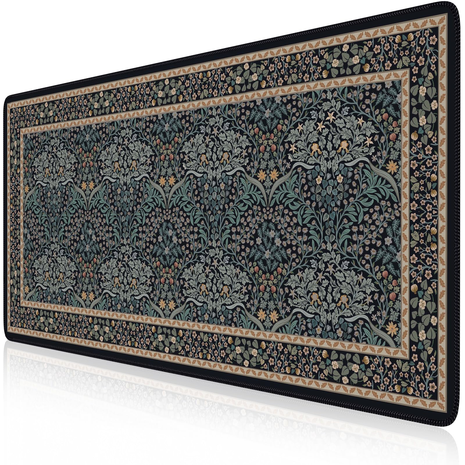 iCasso Desk Cover Mat, Office Mouse Pad,35.4x15.7in,Retro Black