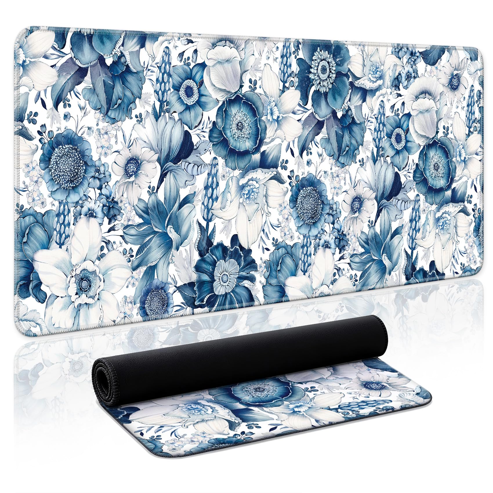 Aesthetic Desk Mat, Cute Enchanted Garden Desk Pad Protector for Work & Decor, 31.5" x 11.8", Pretty Non-Slip Extended Mouse Pad for Office or Home