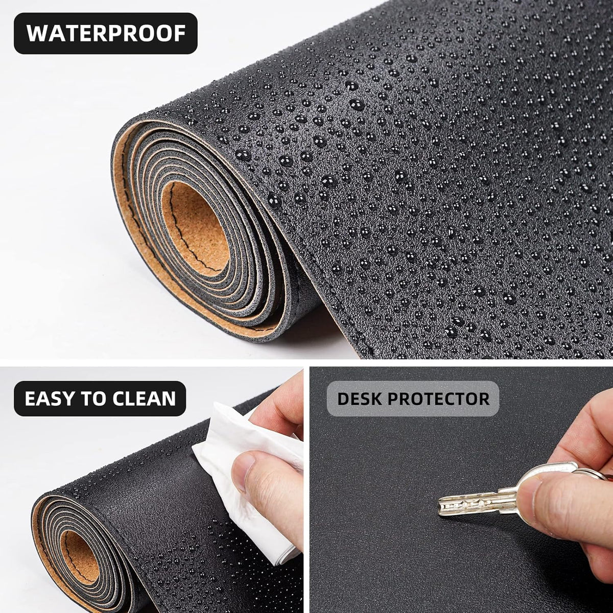 AFIING Large Desk Mat, 47" x 17", Black