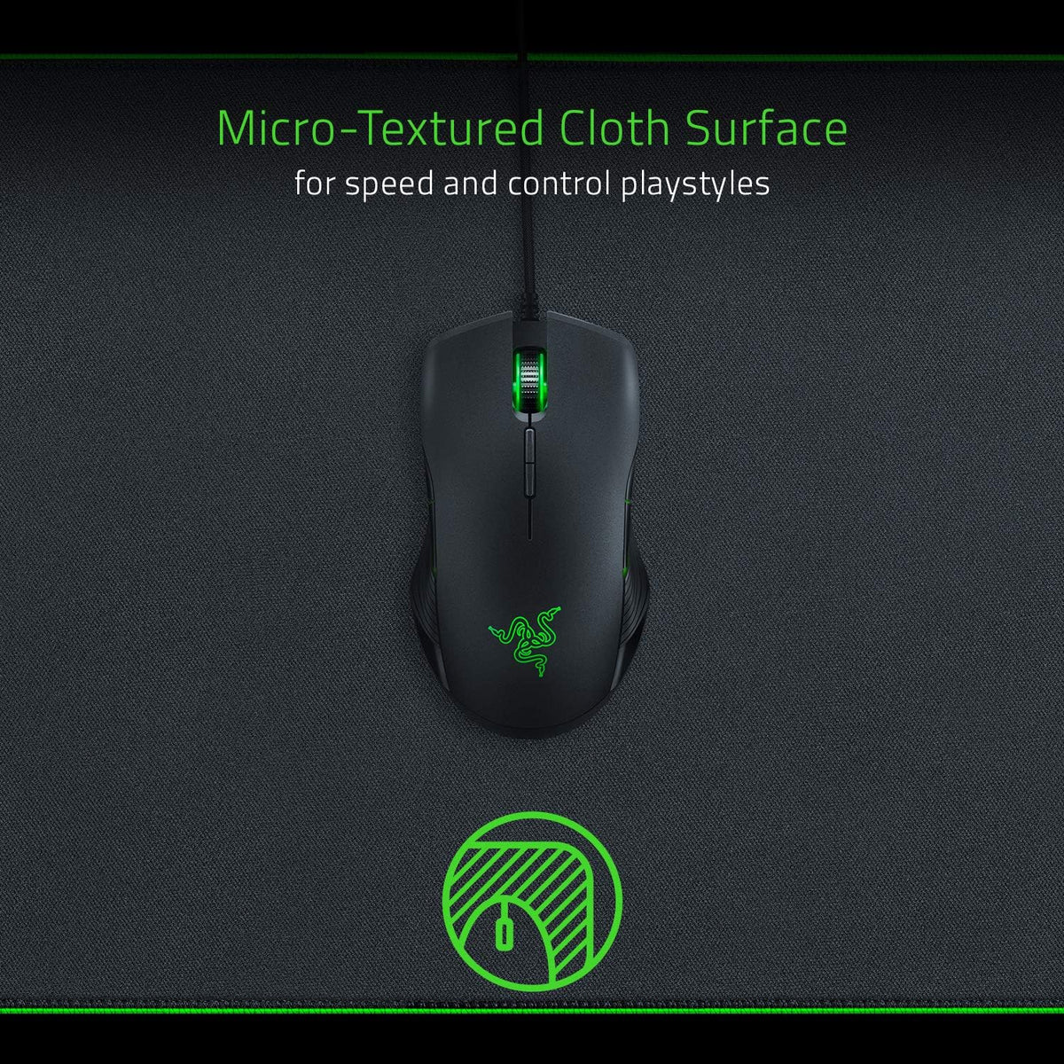 Razer Goliathus Extended Chroma Gaming Mousepad, Soft Cloth Material, Black