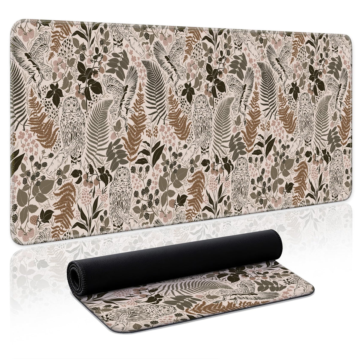 Aesthetic Desk Mat, Cute Enchanted Garden Desk Pad Protector for Work & Decor, 31.5" x 11.8", Pretty Non-Slip Extended Mouse Pad for Office or Home