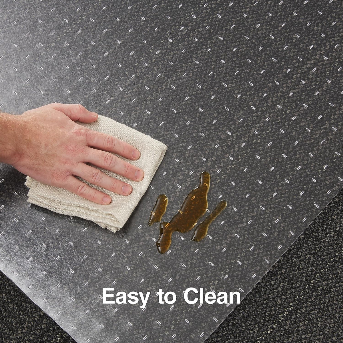 Staples Office Chair Mat, Clear, 35.5x47.5 Inch, Flat-Pile Carpet, with Lip