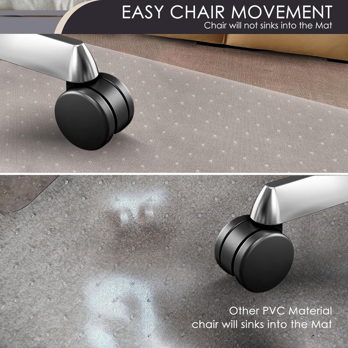 Kuyal Office Chair Mat for Carpet, Clear Heavy Duty Computer Chair Mat