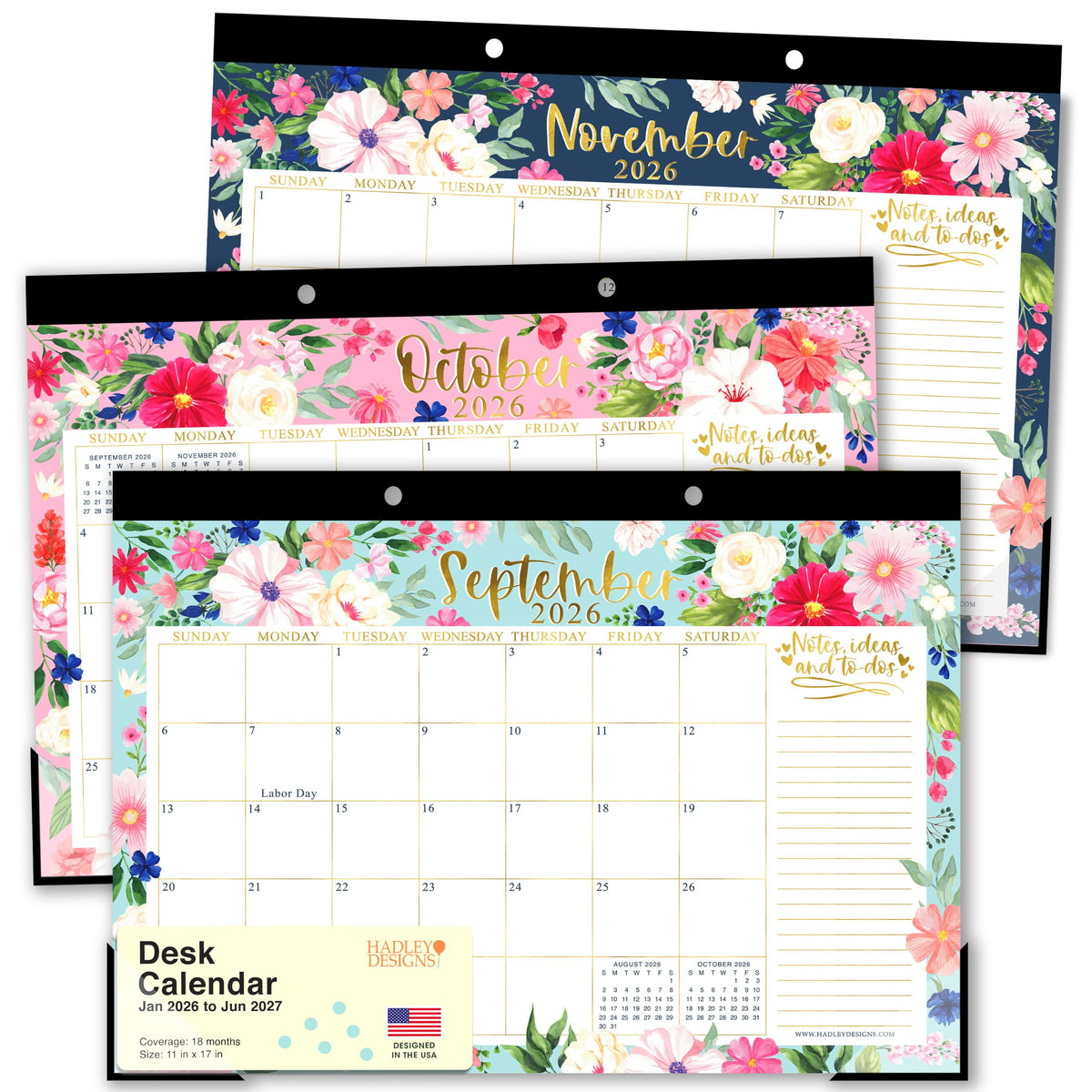 Large Teacher Desk Calendar 2026-2027 - Desktop Calendar 2026