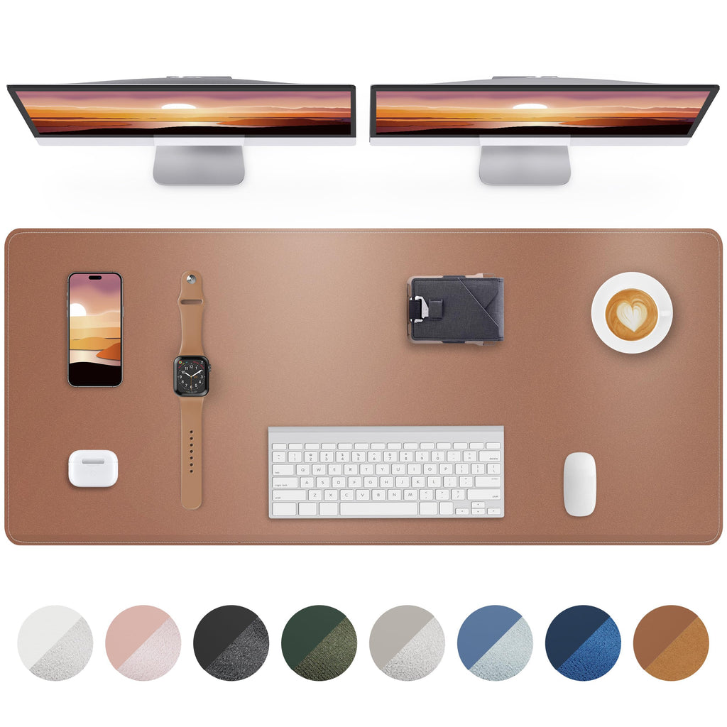 AFIING Large Desk Mat 55" x 24" - PU Leather Desk Pad Protector, Waterproof Non-Slip Extended Mouse Pad for Office Desk, Keyboard, Laptop and Home Workspace (Black)