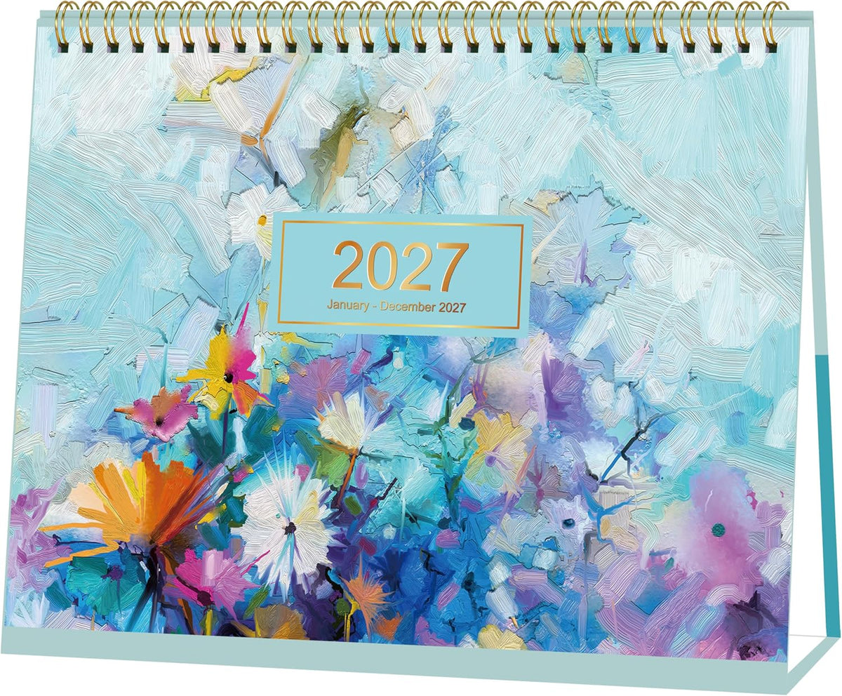 2027 Desk Calendar - Standing Flip Desktop Calendar 2027