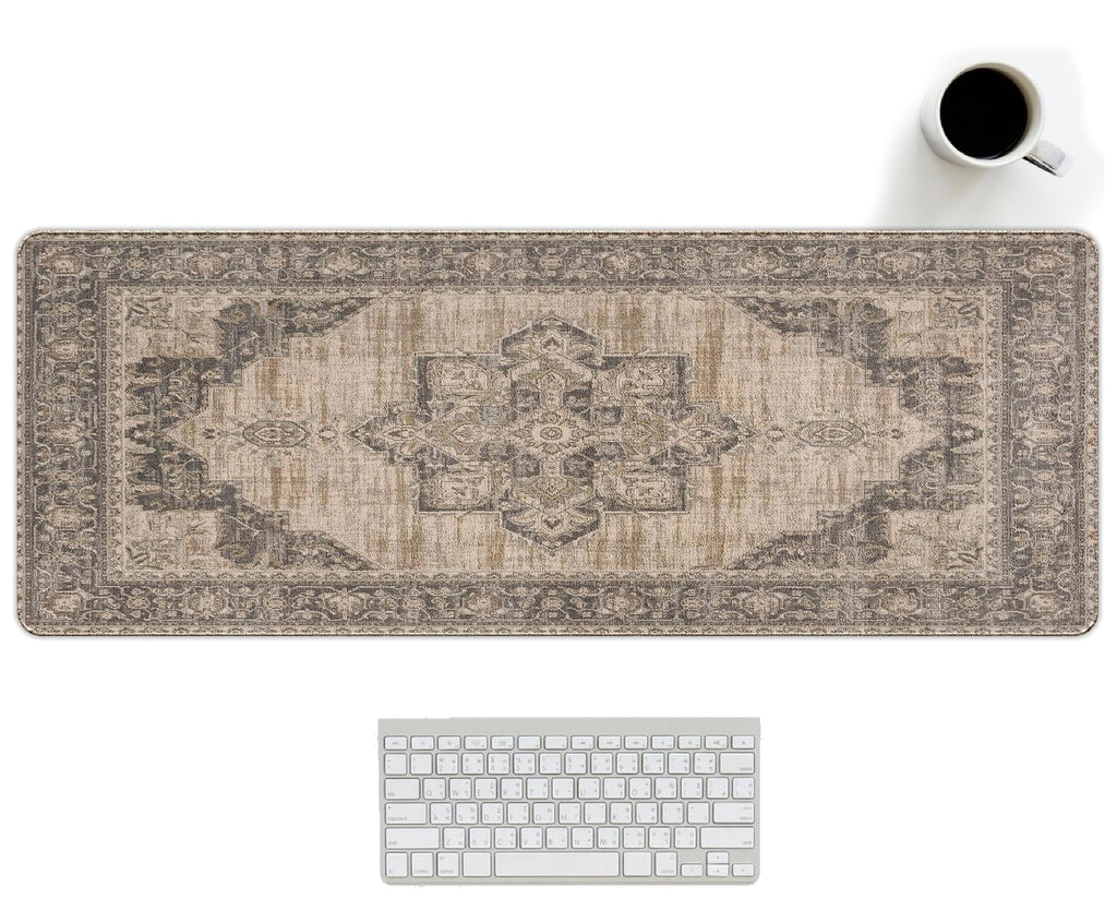 UTELKA Blue Desk Mat, Flroal Desk Matt for Desktop Mouse Pad 31.5x11.8