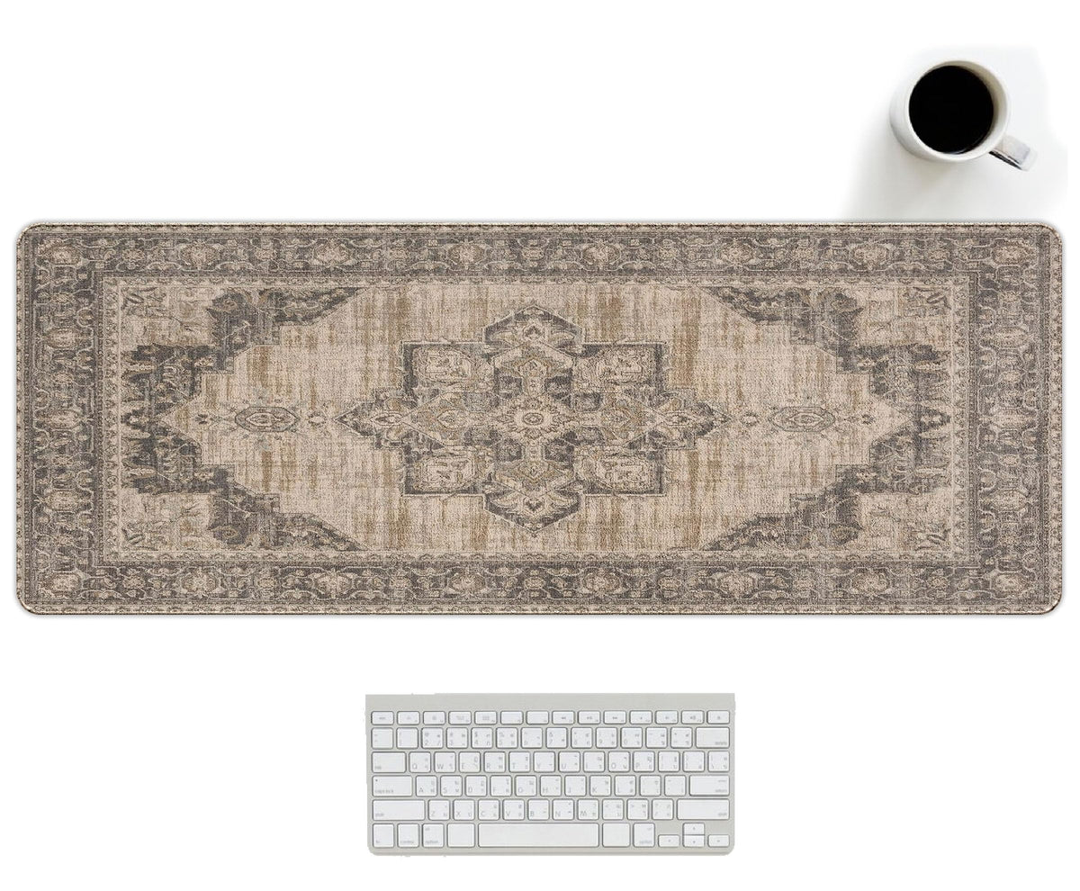UTELKA Blue Desk Mat, Flroal Desk Matt for Desktop Mouse Pad 31.5x11.8