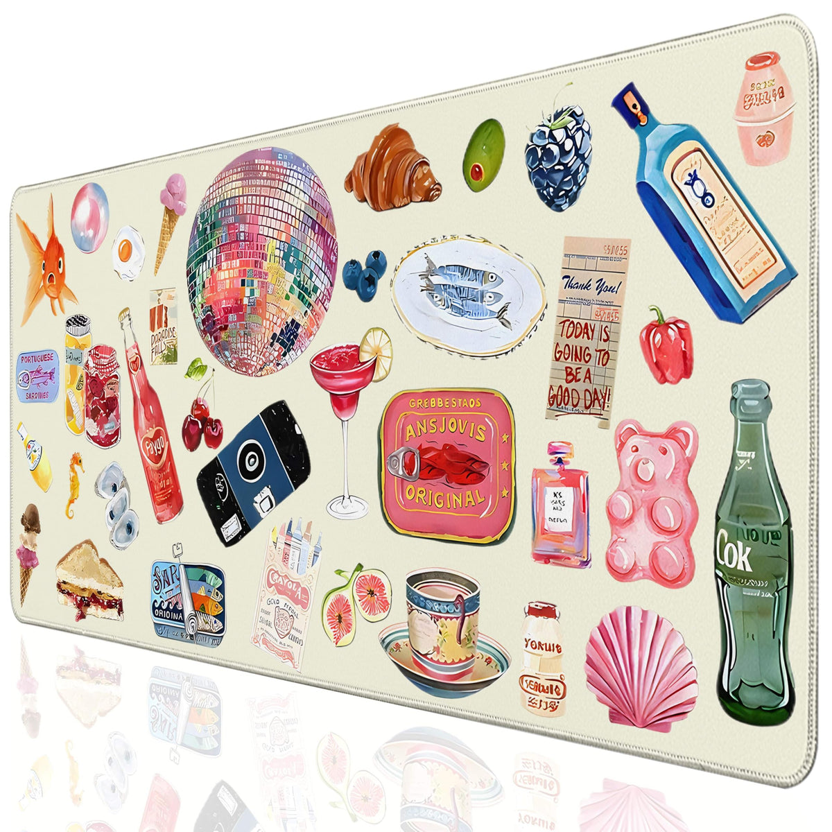 Desk Cover Mat, Extended Large Anime Mouse Pad, Computer Laptop Mat Desk Decor for Office Game Home 31.5 X 15.7 Inch (Starry Night Cat)