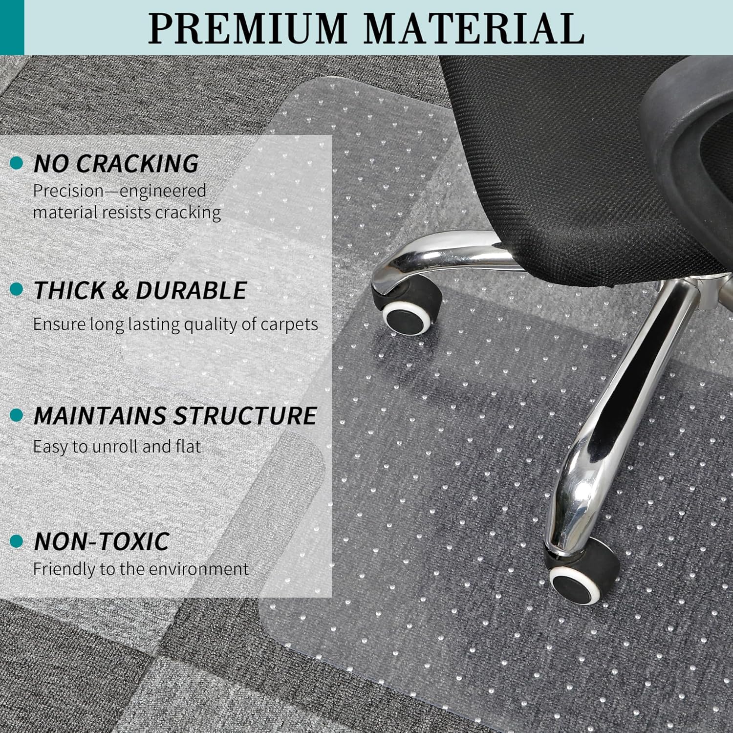 BesWin Office Chair Mat for Carpet, 30" x 48", Clear