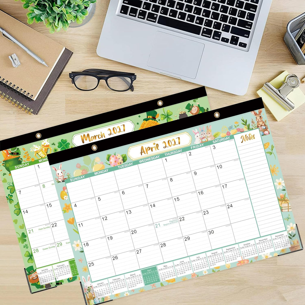 Desk Calendar 2026-2027, Large 18-Month Desk/Wall Calendar, Until Dec 2027