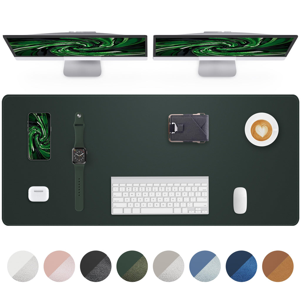AFIING Large Desk Mat 55" x 24" - PU Leather Desk Pad Protector, Waterproof Non-Slip Extended Mouse Pad for Office Desk, Keyboard, Laptop and Home Workspace (Black)