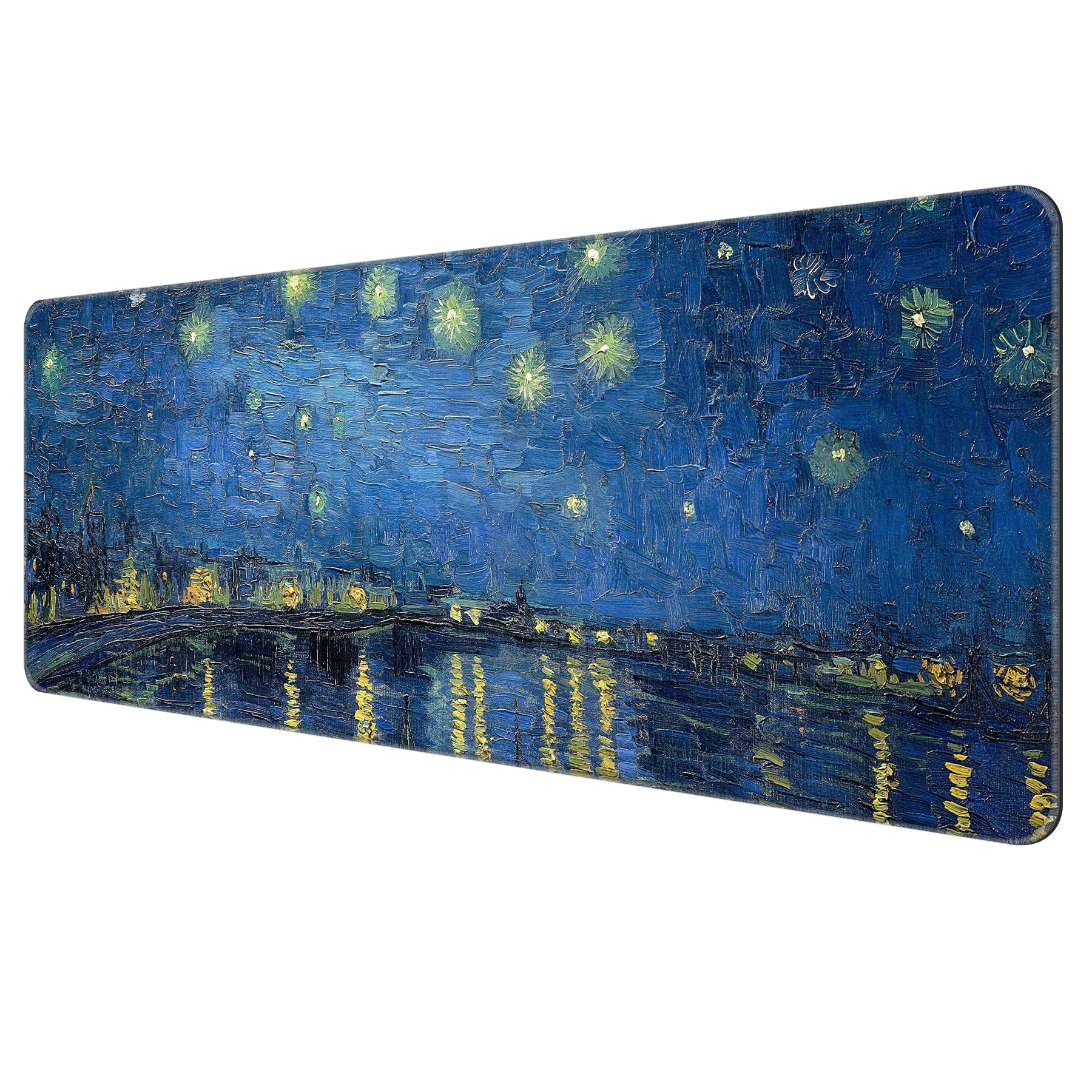 Large Thin Mouse Pad with Stitched Edges, Galaxy Space