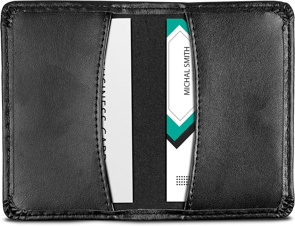 Samsill 81220 Regal Leather Business Card Holder, Case Holds 25 Business, Black