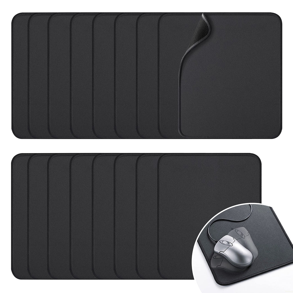 Zhithink 11 Pack Mouse Pad, 10.2''x8.2'' Computer Mousepad Bulk, Black