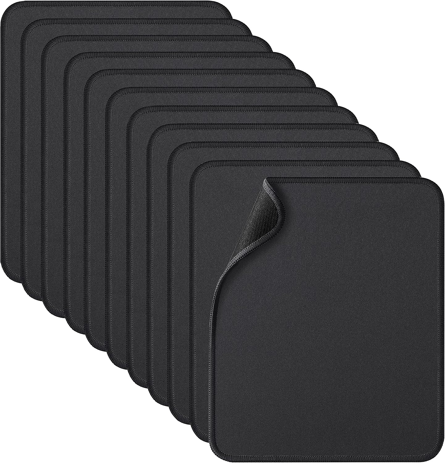 Zhithink 11 Pack Mouse Pad, 10.2''x8.2'' Computer Mousepad Bulk, Black