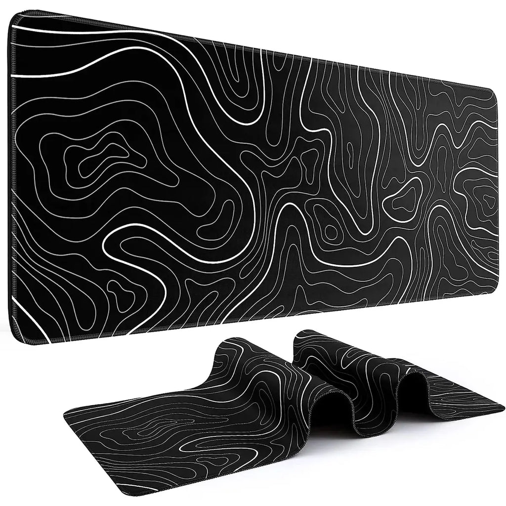 Abstract Topographic Map Gaming Mouse Pad Large Desk Mat XL Keyboard Mousepad 31.5*15.75 in