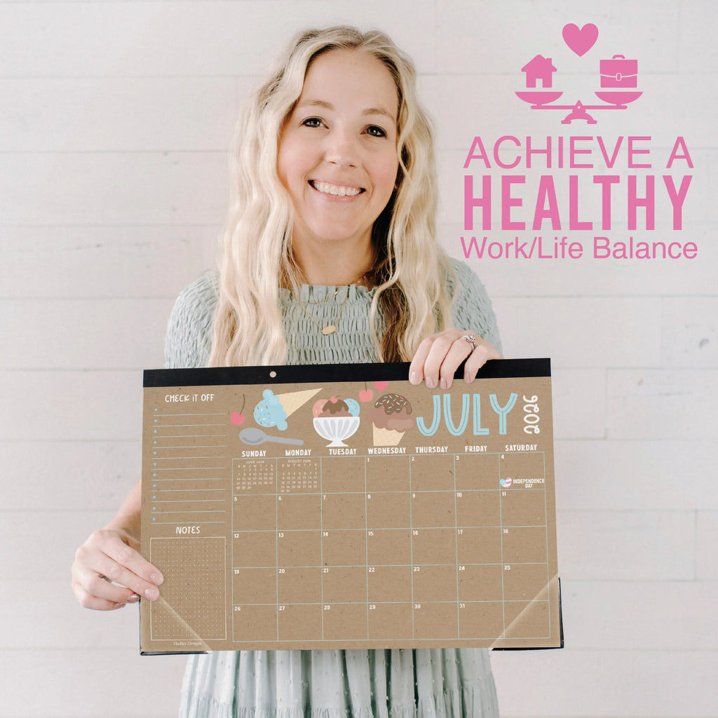 Hadley Designs 2026-2027 18-Month 11x17 in Desk Calendar - Teacher Planner, Office Accessories, Office Stationery, Monthly Grids, 18-Month Layout for Back to School Planning