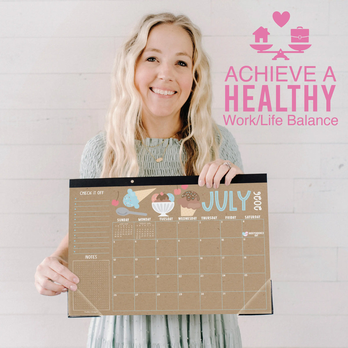 Hadley Designs 2026-2027 18-Month 11x17 in Desk Calendar - Teacher Planner, Office Accessories, Office Stationery, Monthly Grids, 18-Month Layout for Back to School Planning