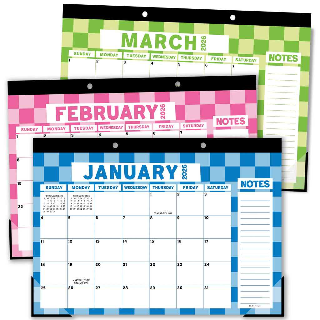 Hadley Designs 2026-2027 18-Month 11x17 in Desk Calendar - Teacher Planner, Office Accessories, Office Stationery, Monthly Grids, 18-Month Layout for Back to School Planning