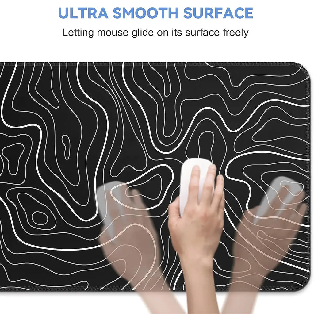 Abstract Topographic Map Gaming Mouse Pad Large Desk Mat XL Keyboard Mousepad 31.5*15.75 in