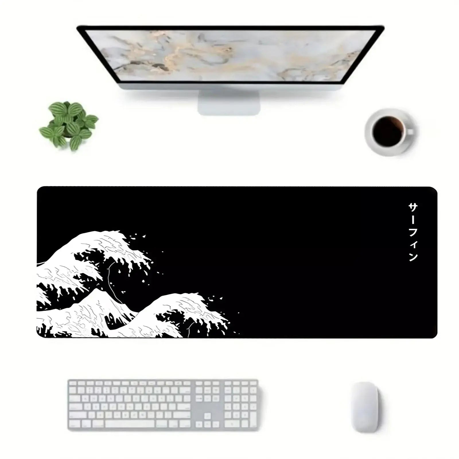 Wave Pattern Mouse Pad, Large Gaming Mouse Pad with Anti-Slip Rubber Base, Desk Mousepad for Gaming and Office Use, Computer Mouse Pad