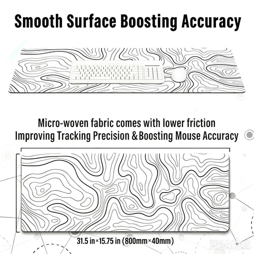 Abstract Topographic Map Gaming Mouse Pad Large Desk Mat XL Keyboard Mousepad 31.5*15.75 in